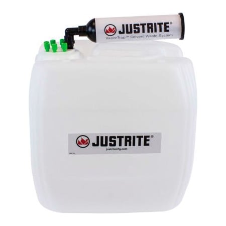 Justrite Justrite VaporTrap UN/DOT Carboy W/ Filter Kit, HDPE, 13.5-Liter, 6 Ports 12836